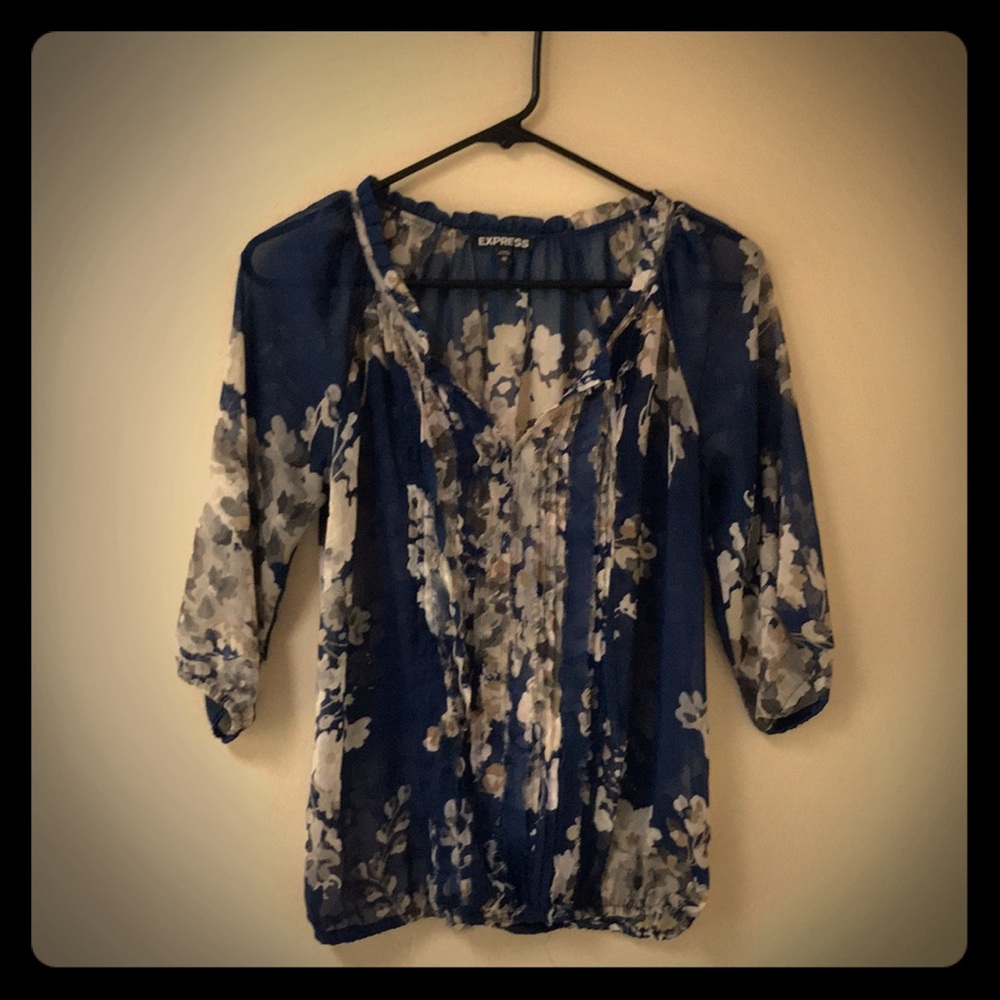 Blue Floral Express Blouse
